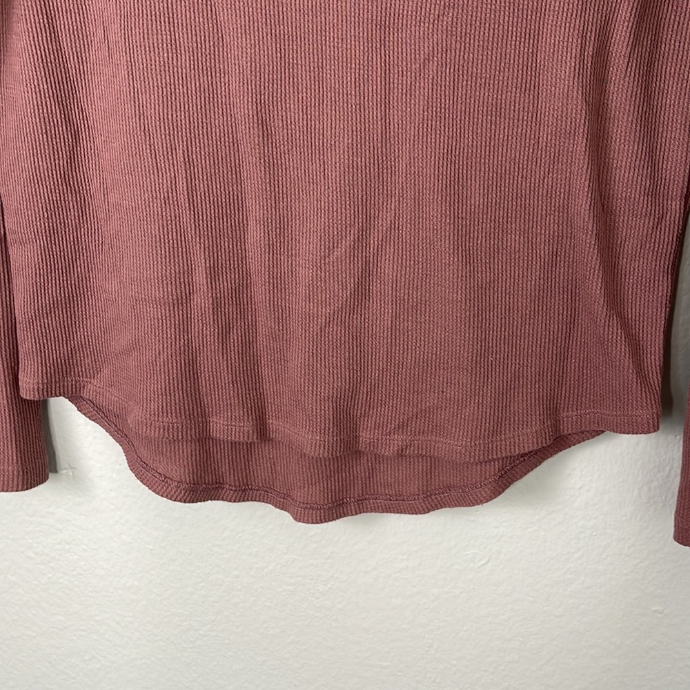 PINK Victoria's Secret Purple Long Sleeve Waffle Thermal Top - Picture 2 of 6